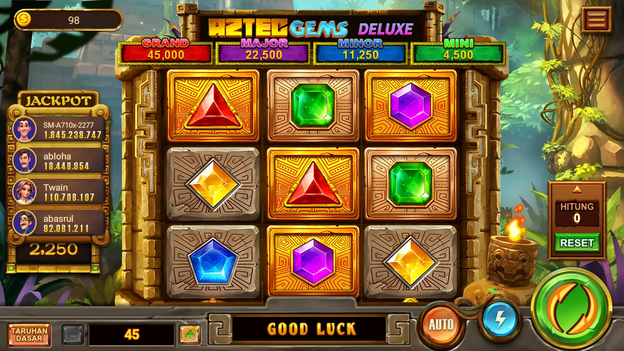 Tampilan Game Aztec Gems
